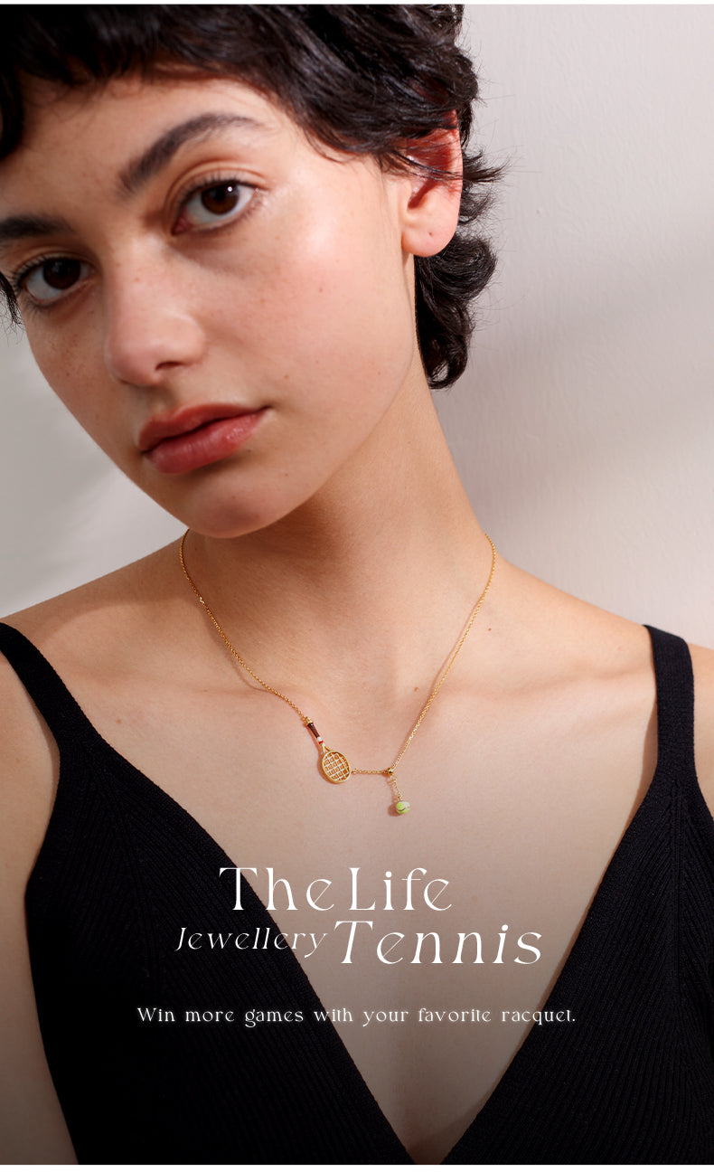 Tennis Racquet Necklace (Blue)