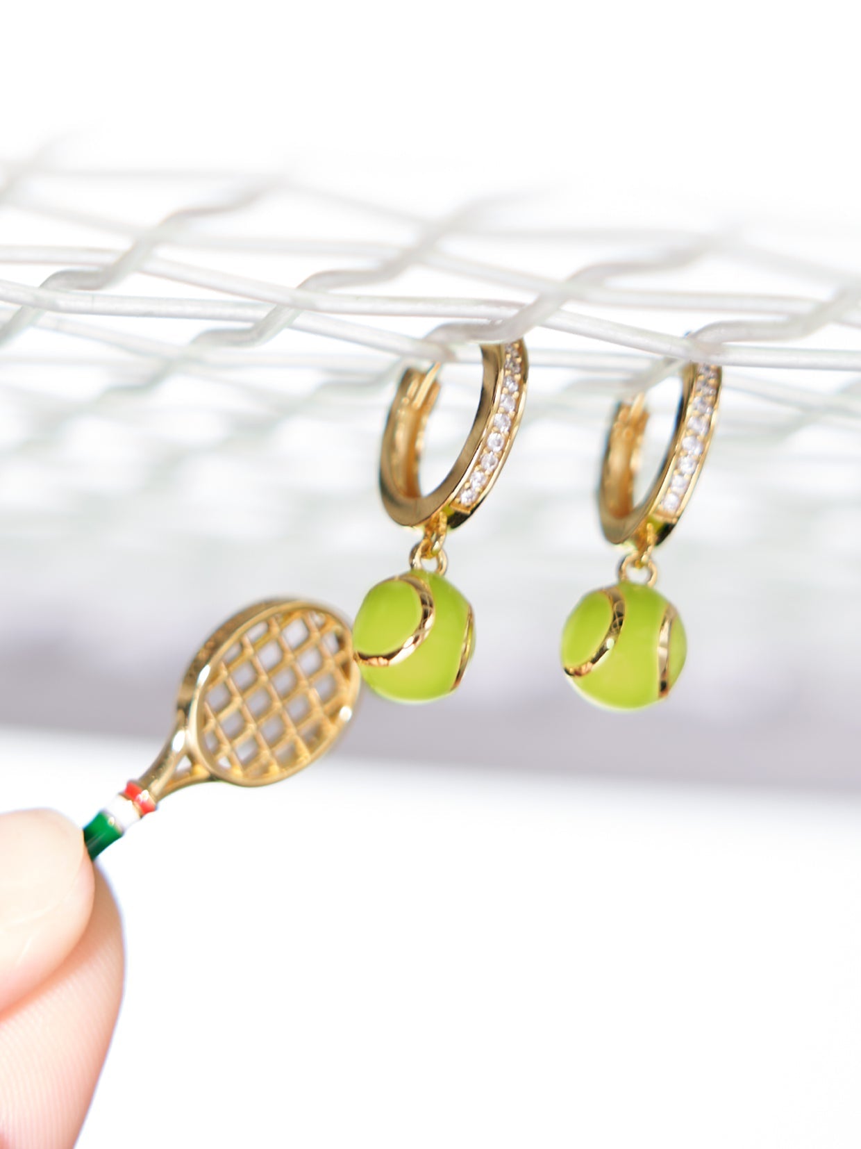 Tennis earrings (Green)
