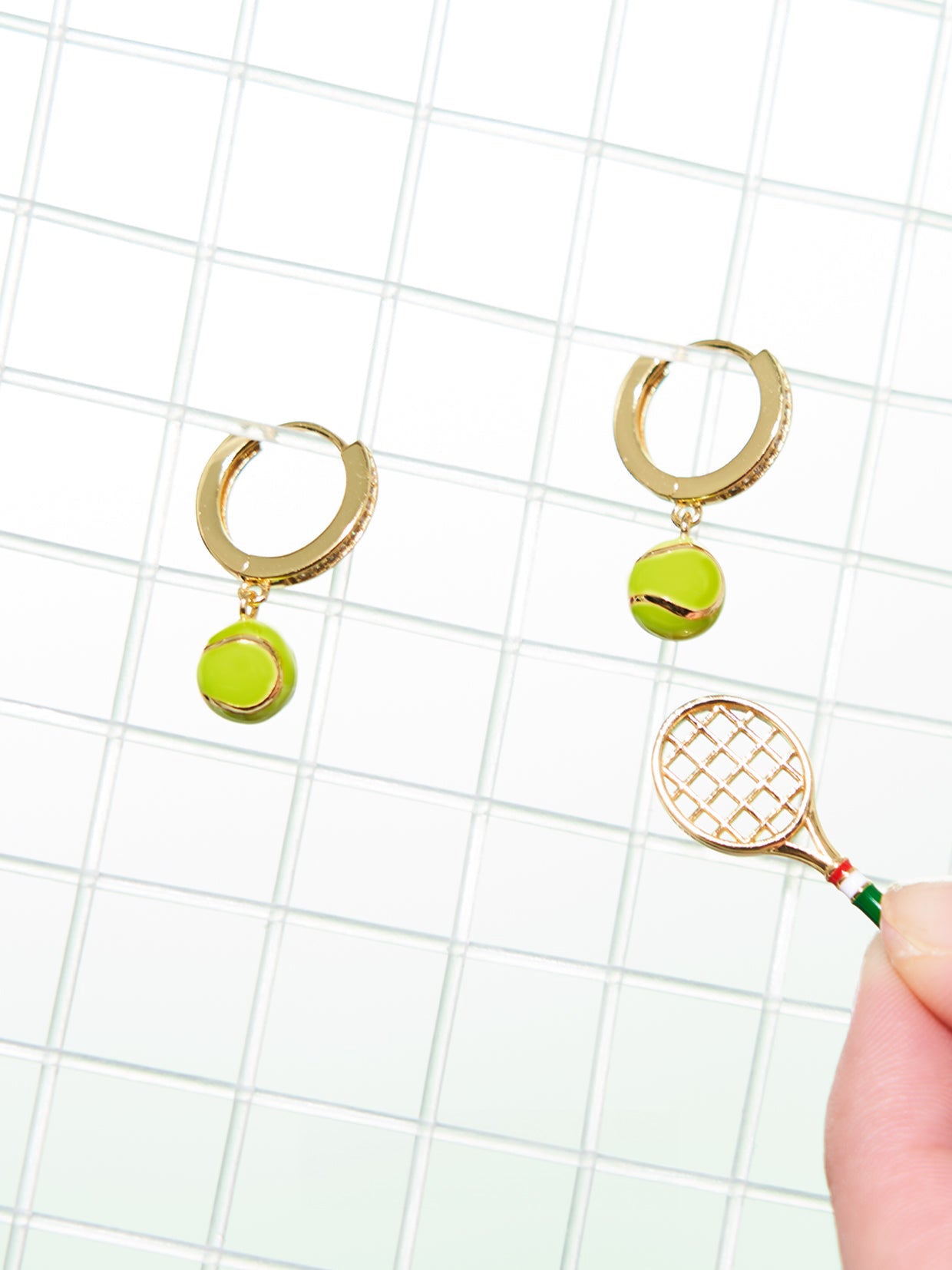 Tennis earrings (Green)