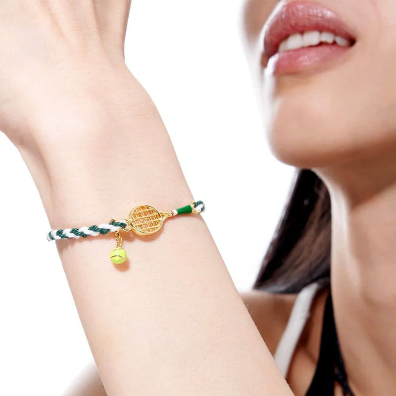 Tennis Racquet Cord Bracelet (Green)