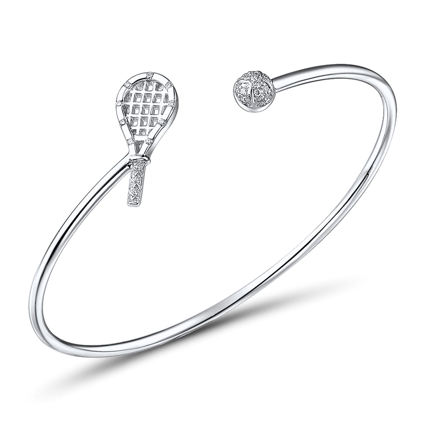18K White Gold Tennis Bangle