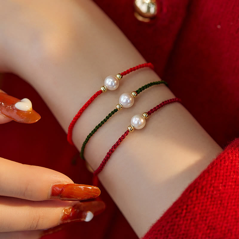 Adjustable Tennis Bracelet with Natural Pearl Beads