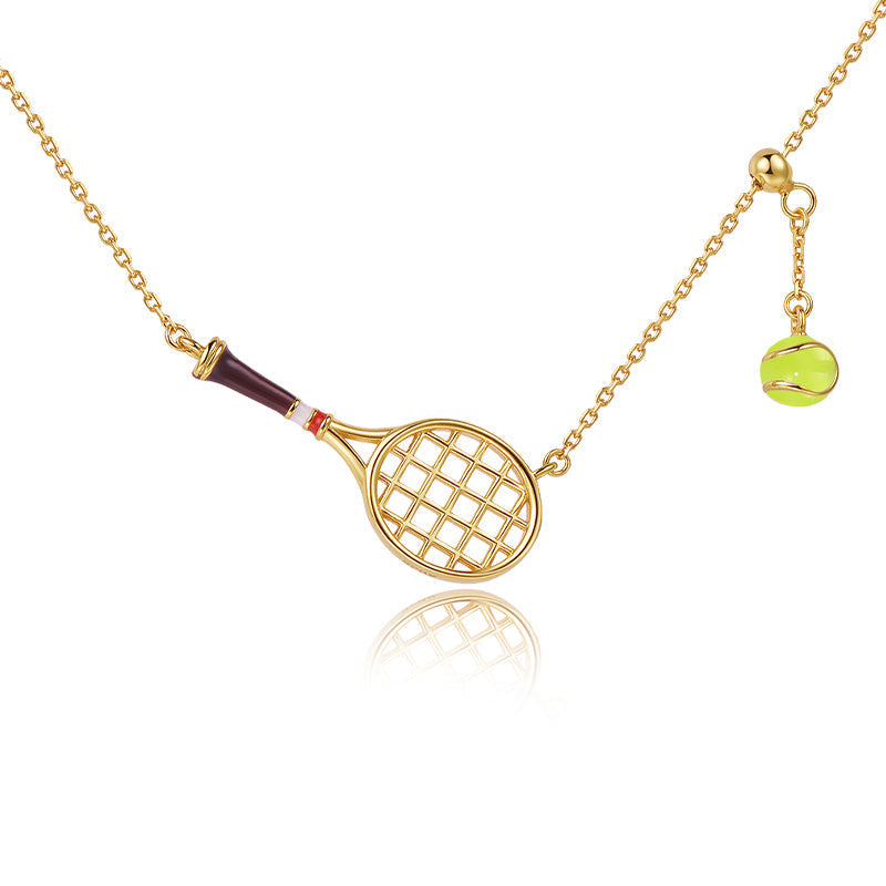 Tennis Racquet Necklace (Blue)