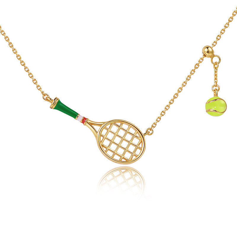 Tennis Racquet Necklace (Blue)