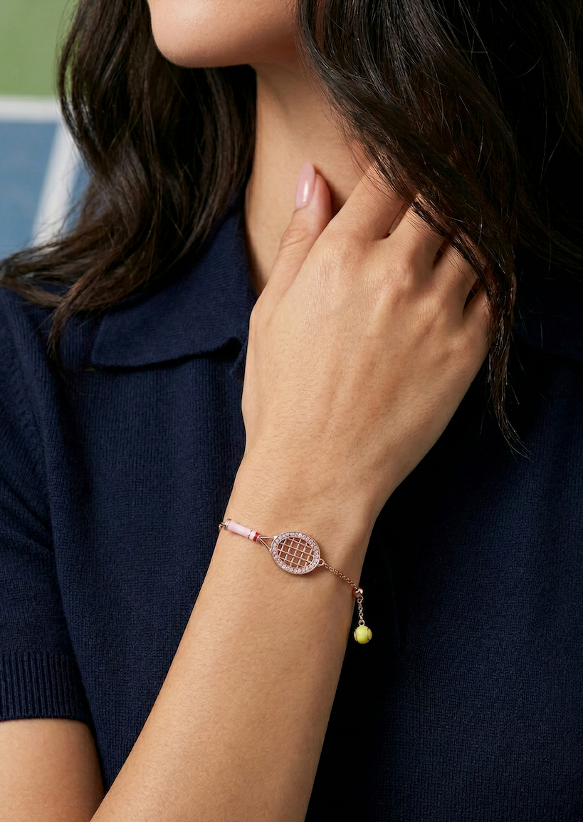 Pink Racket Charm Bracelet