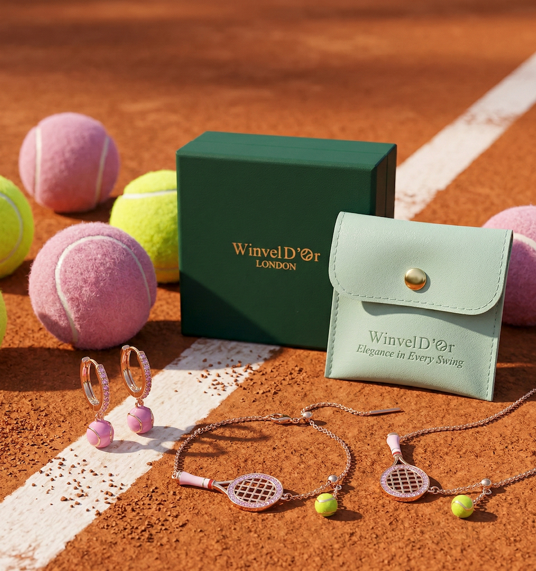 Pink Tennis Earrings