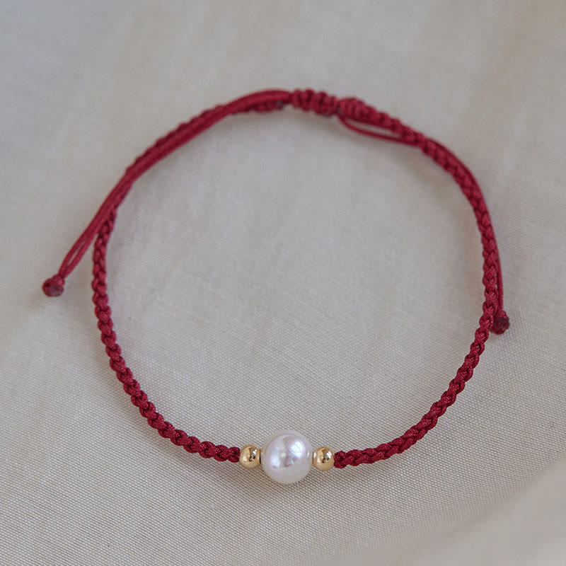 Adjustable Tennis Bracelet with Natural Pearl Beads