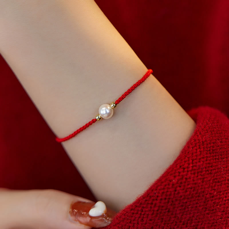 Adjustable Tennis Bracelet with Natural Pearl Beads