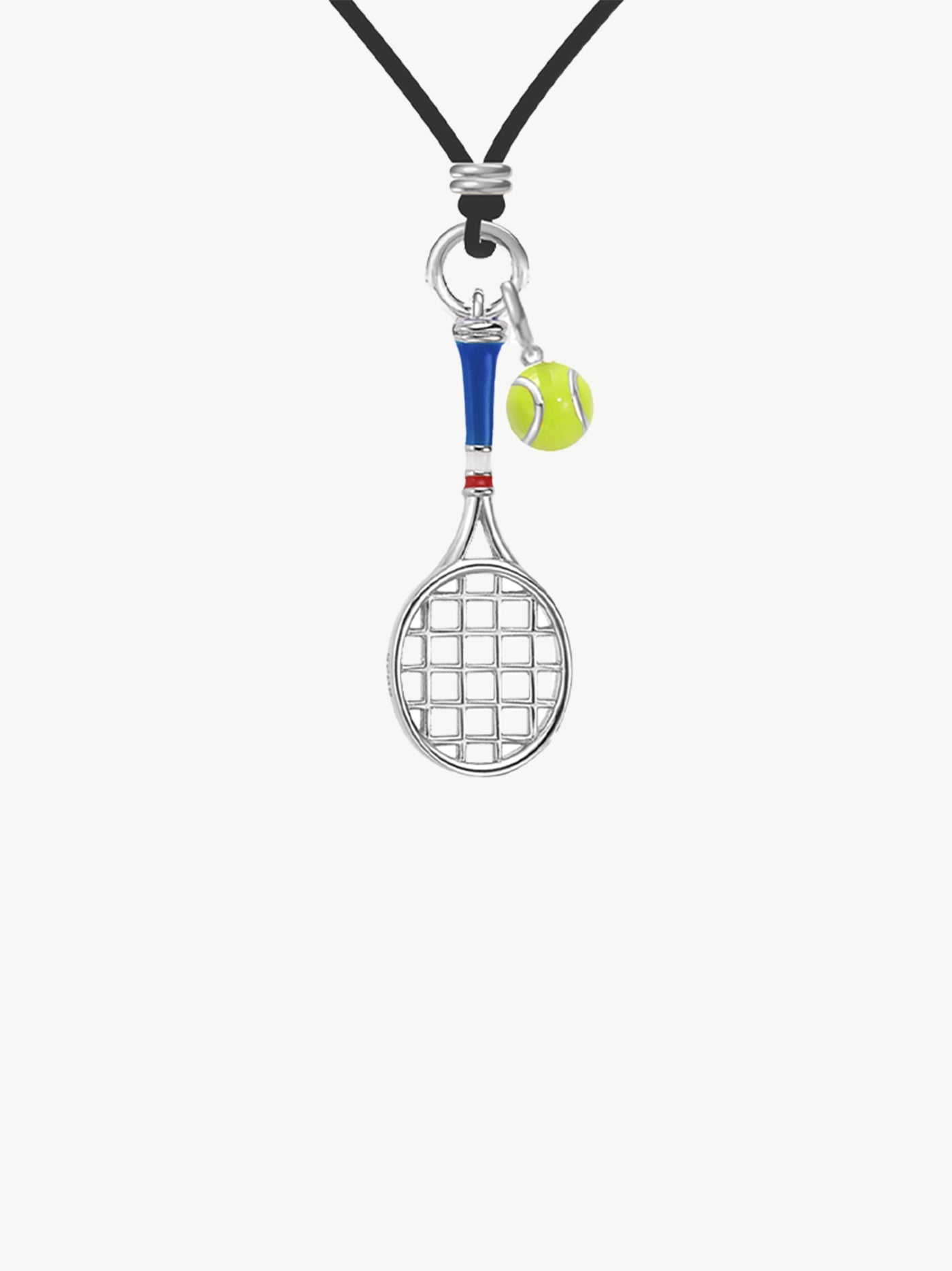 Tennis Racquet Men's Cord Necklace (Blue)