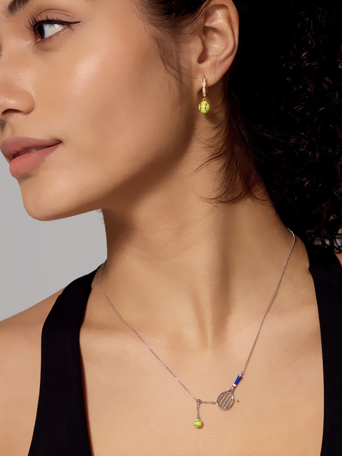 Tennis Racquet Necklace (Blue)
