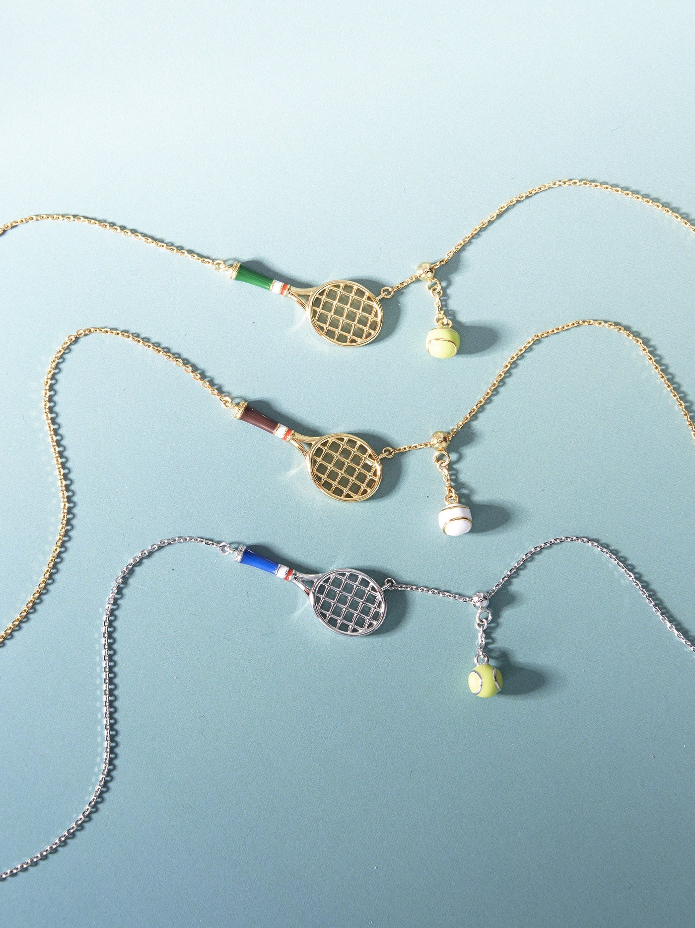 Tennis Racquet Necklace (Blue)