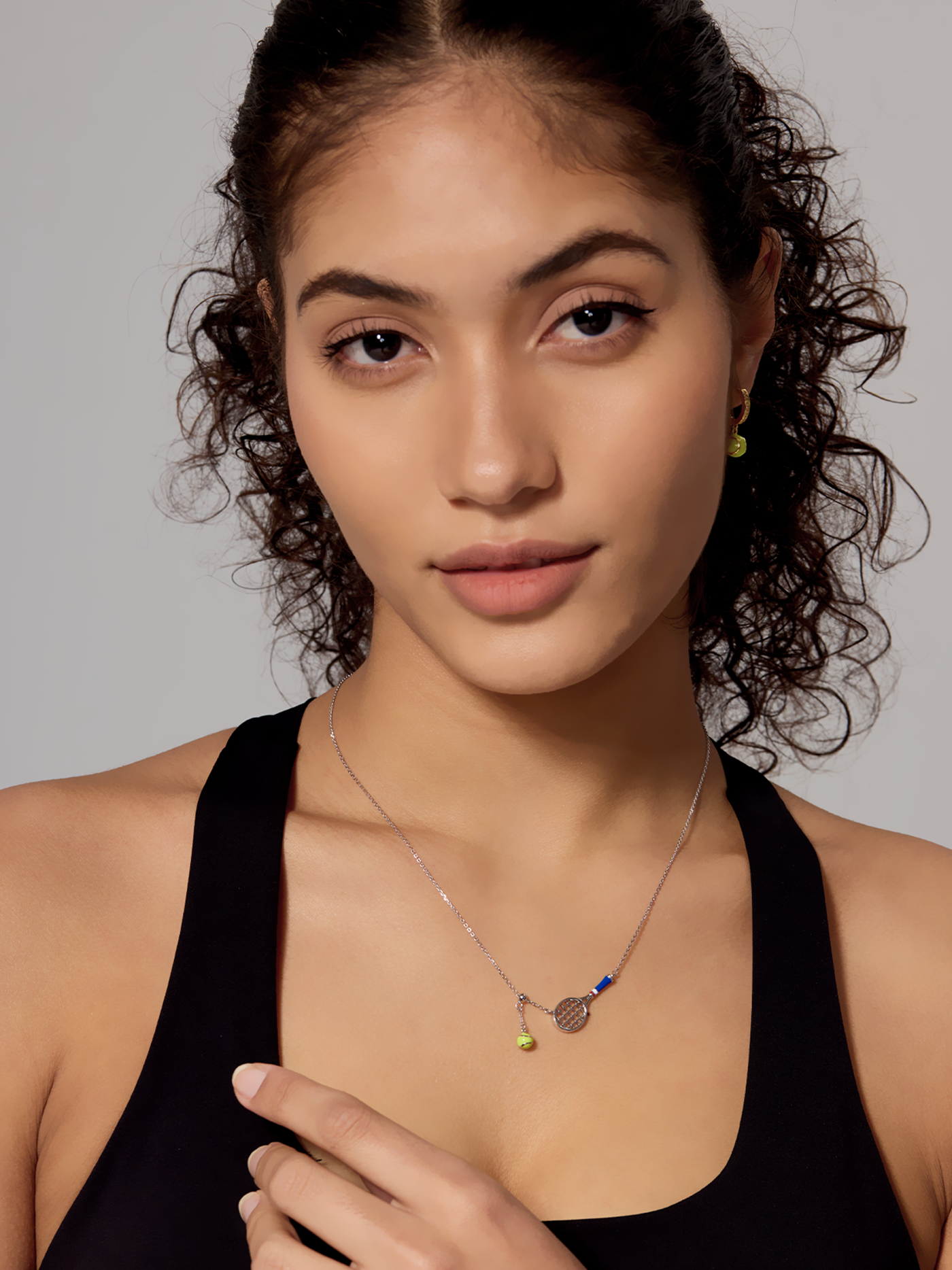 Tennis Racquet Necklace (Blue)