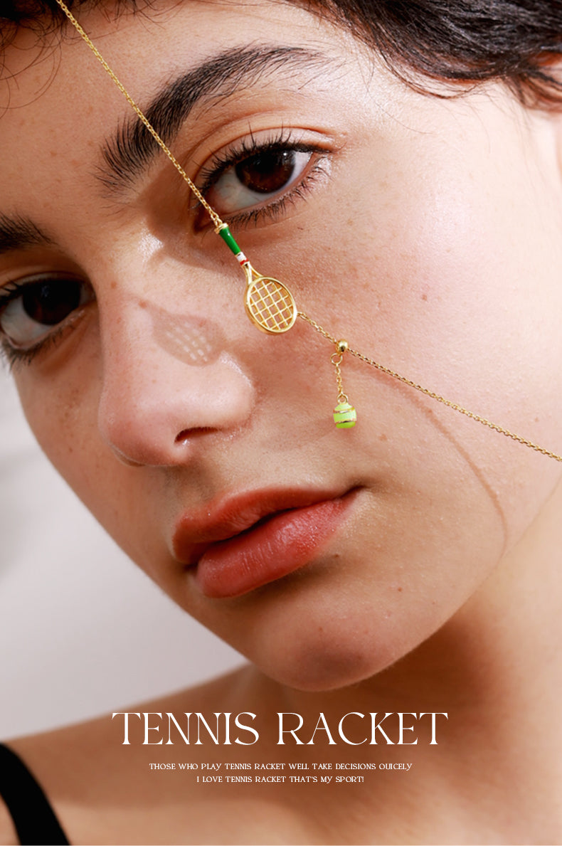 Tennis Racquet Necklace (Green)