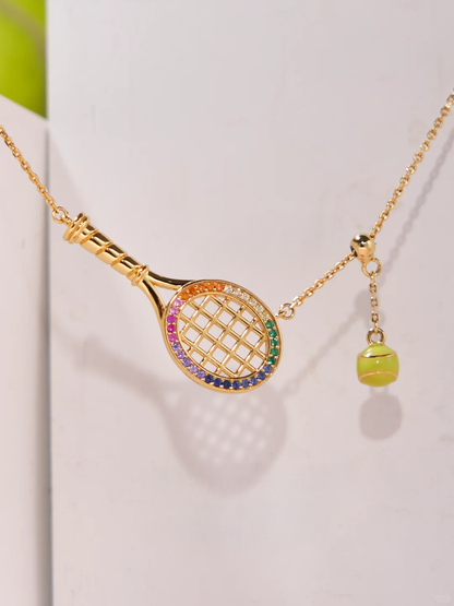 Rainbow Rally Racket Necklace