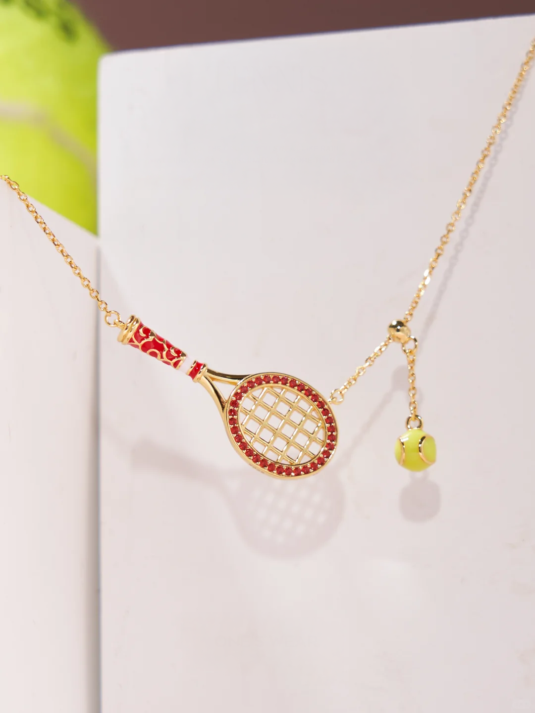 Sunset Serve Racket Necklace
