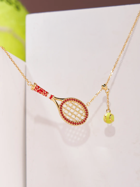 Sunset Serve Racket Necklace