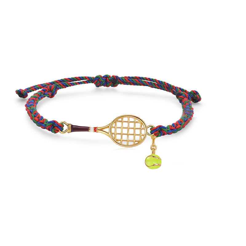 WinvelD'or - Tennis Racquet Cord Bracelet (Brown)
