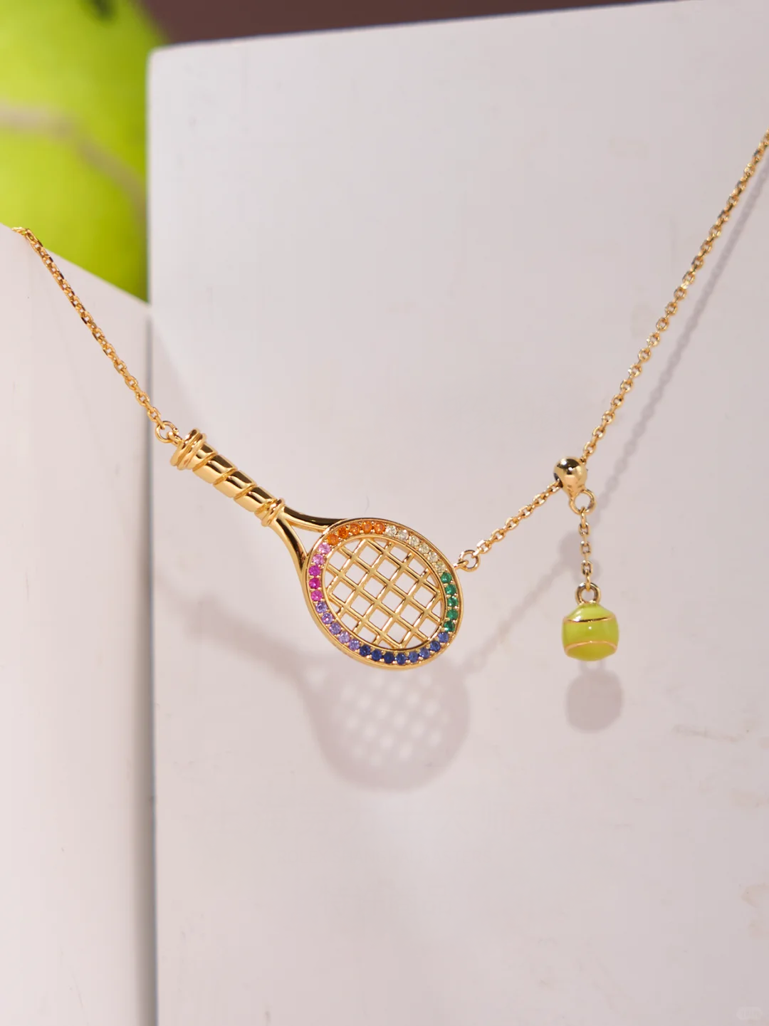 Rainbow Rally Racket Necklace