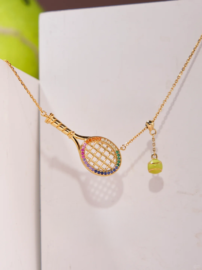 Rainbow Rally Racket Necklace