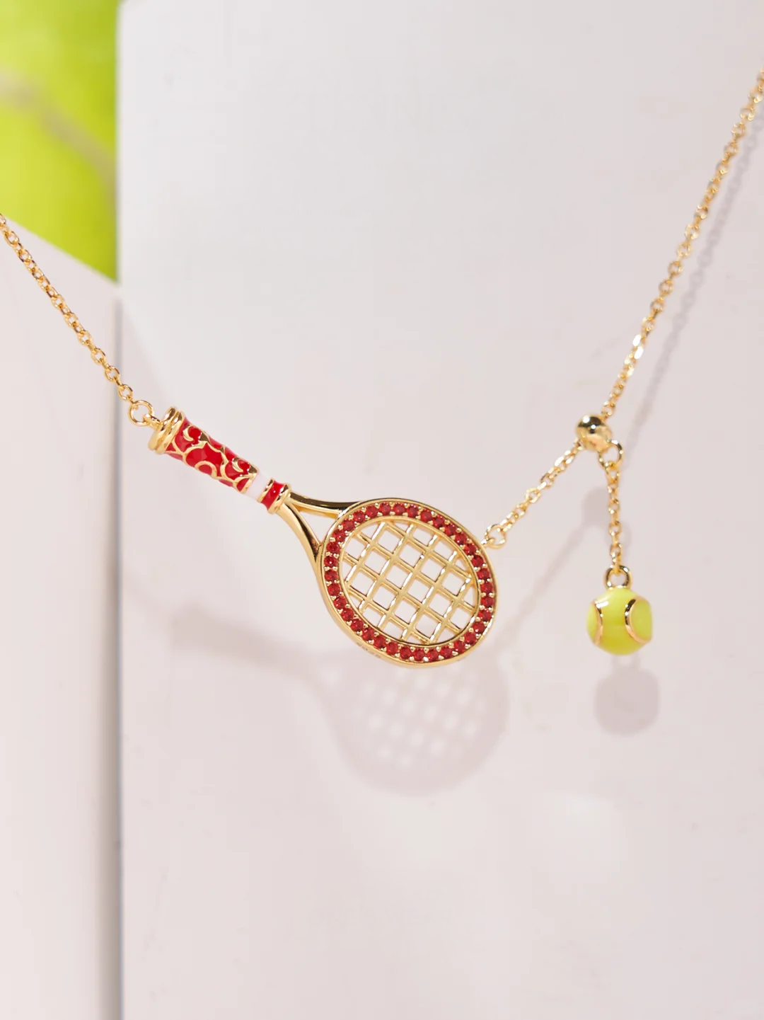 Sunset Serve Racket Necklace