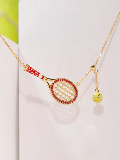 Sunset Serve Racket Necklace