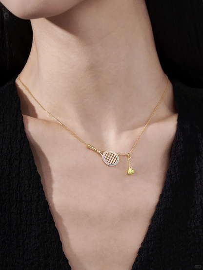 Rainbow Rally Racket Necklace