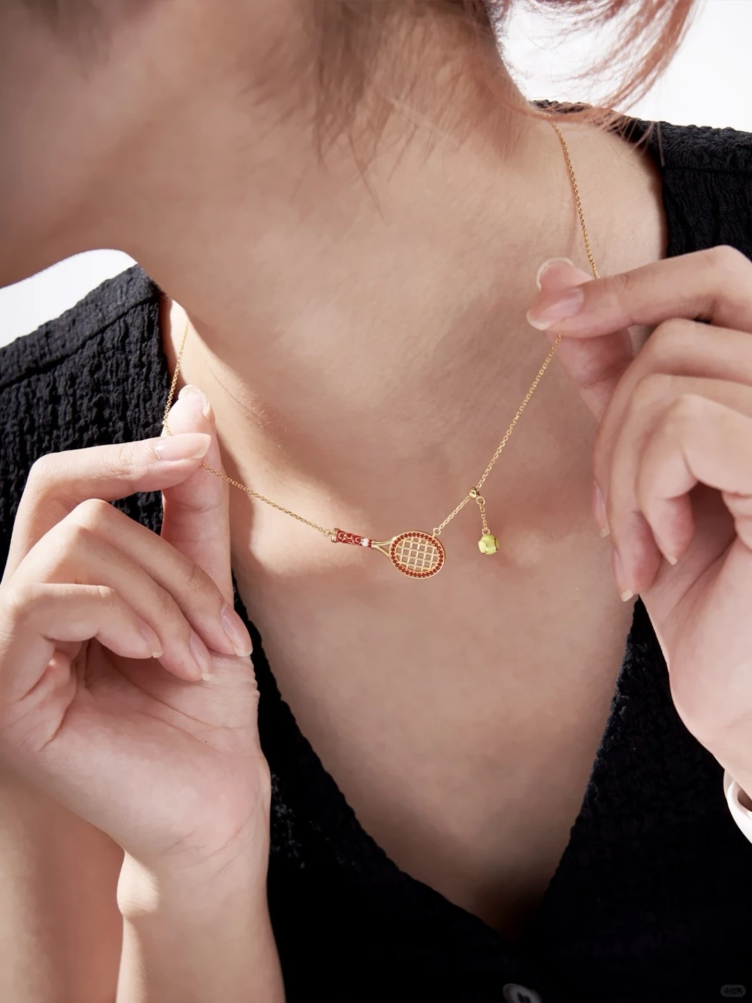 Sunset Serve Racket Necklace