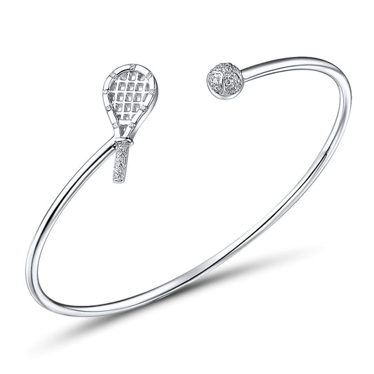 18K White Gold Tennis Bangle