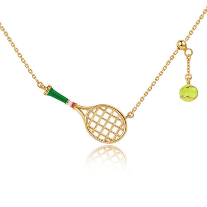 Tennis Racquet Necklace (Blue)