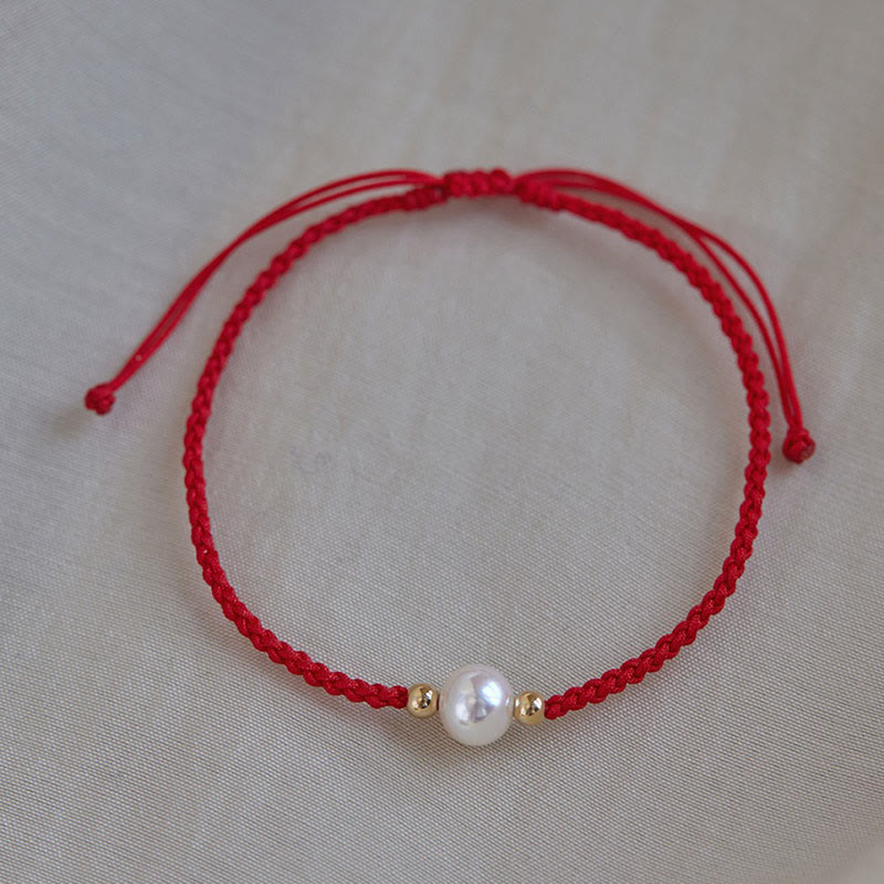 Adjustable Tennis Bracelet with Natural Pearl Beads