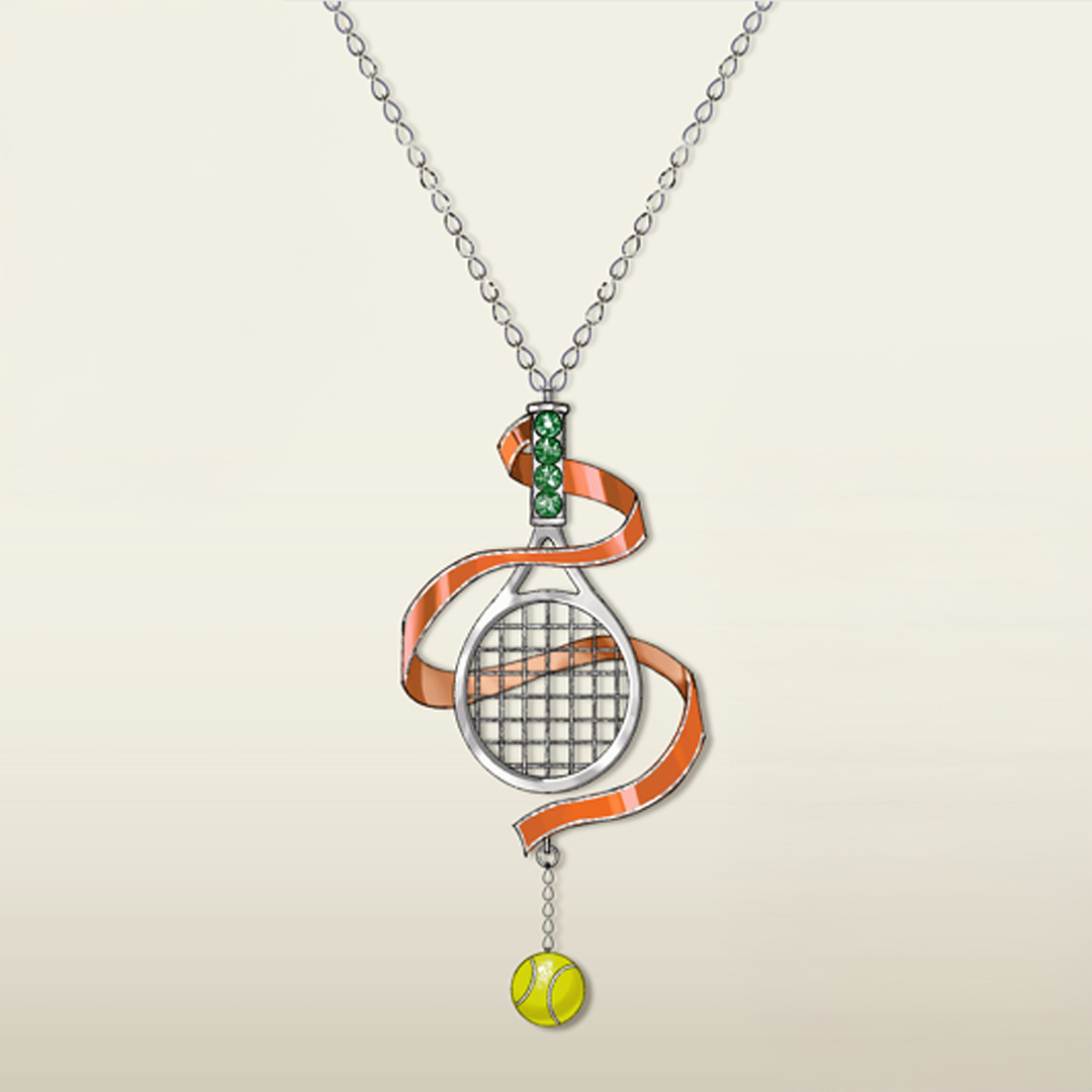 Terre Battue Tennis Necklace — Parisian Clay Edition
