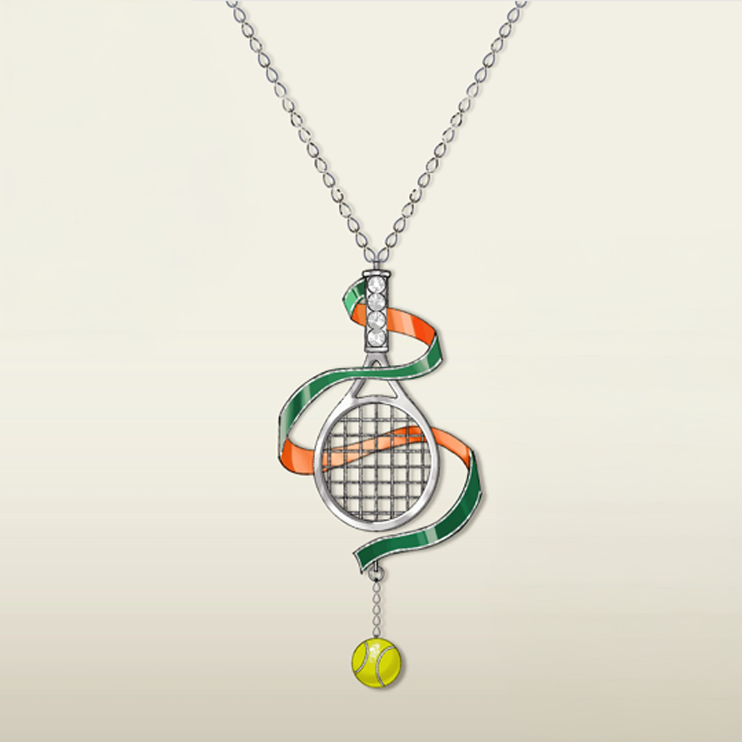 Terre Battue Tennis Necklace — Parisian Clay Edition