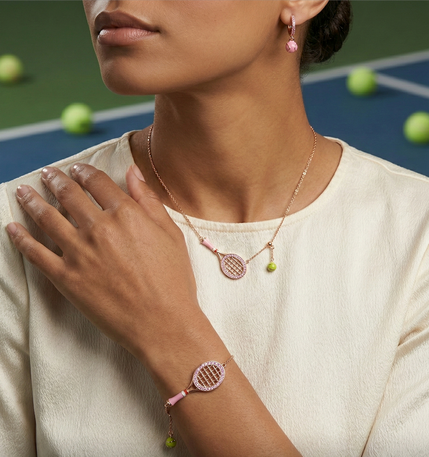 Pink Tennis Earrings