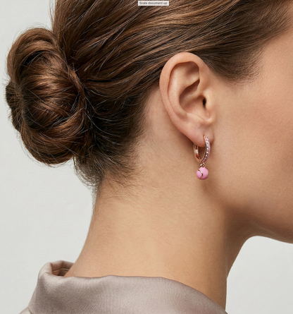 Pink Tennis Earrings