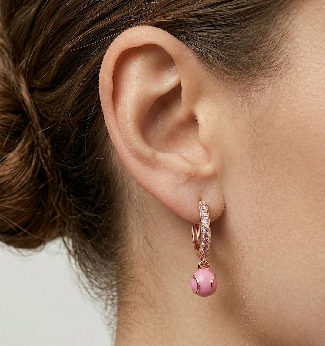 Pink Tennis Earrings