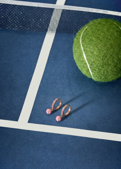 Pink Tennis Earrings