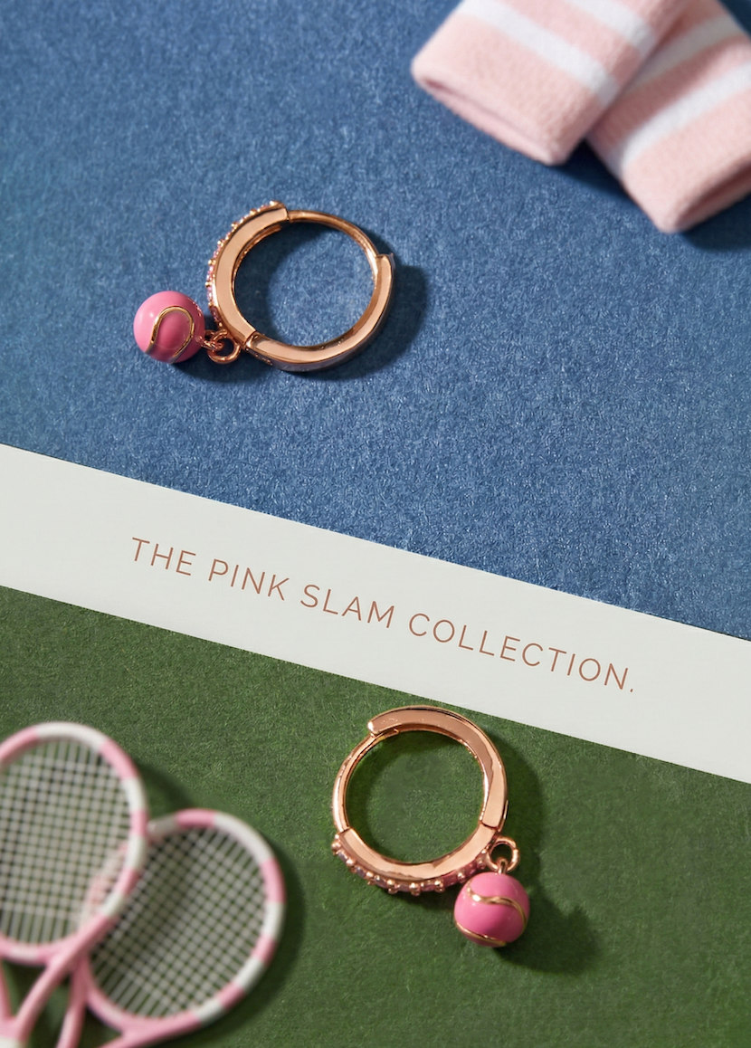 Pink Tennis Earrings