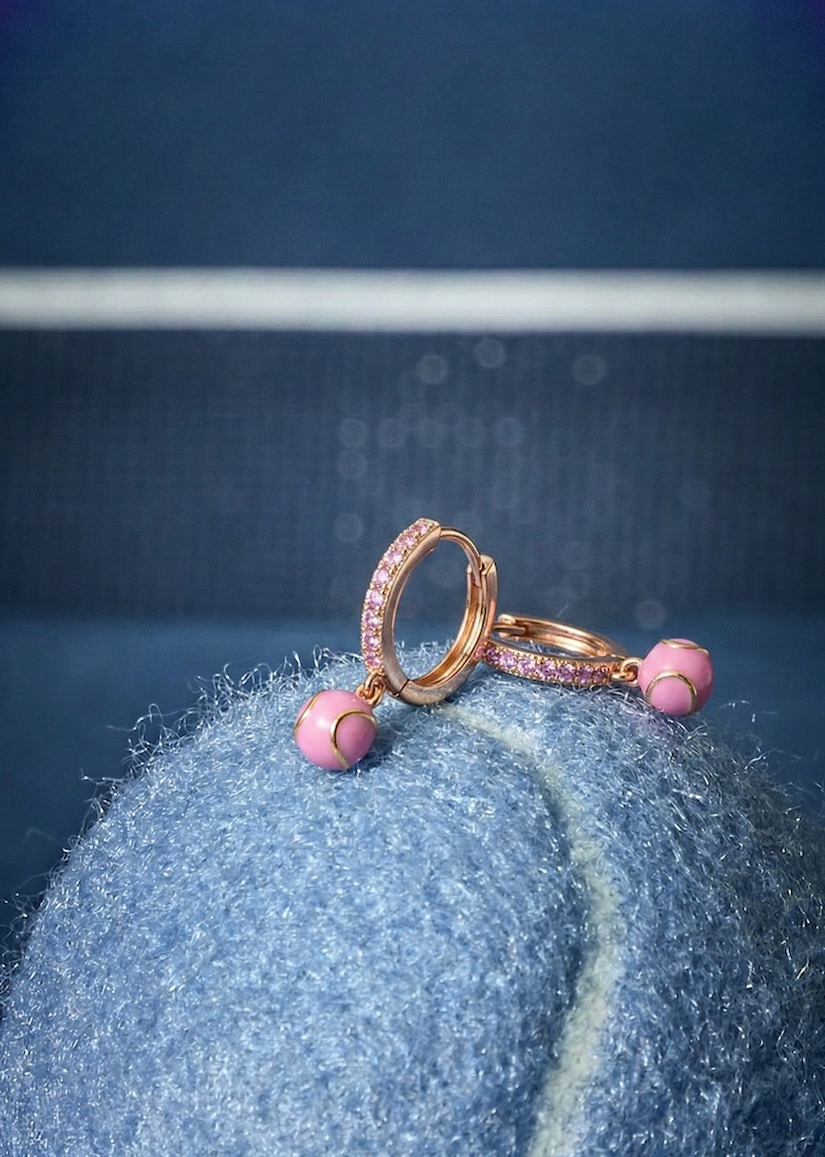Pink Tennis Earrings