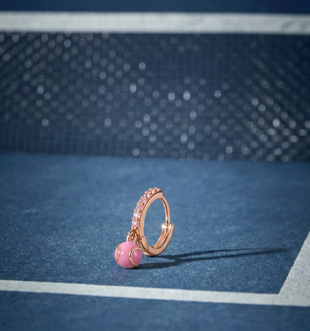 Pink Tennis Earrings