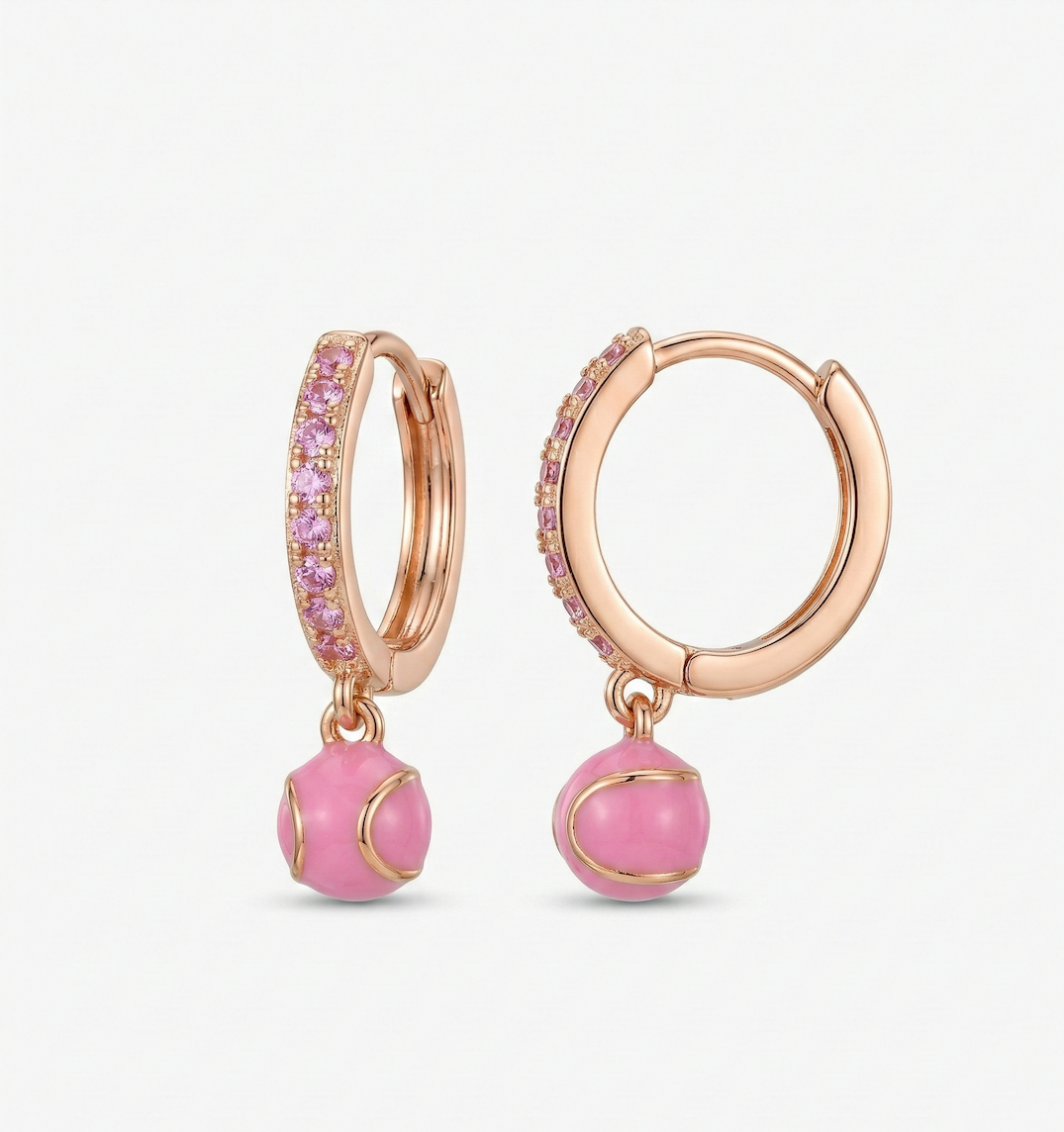 Pink Tennis Earrings