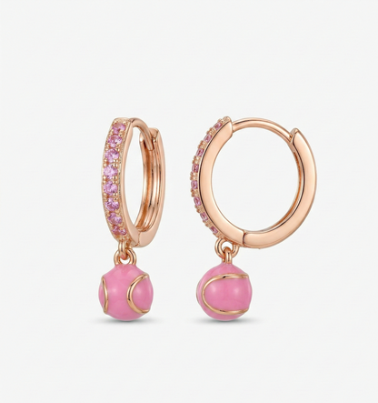 Pink Tennis Earrings
