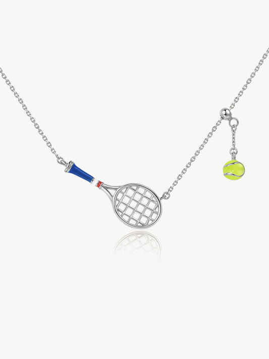 Tennis Racquet Necklace (Blue)