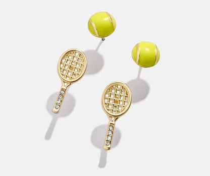 Golden Set – Enamel Tennis Stud Earrings
