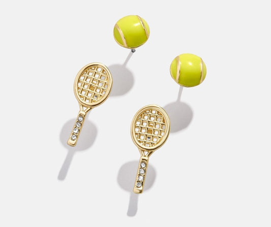Golden Set – Enamel Tennis Stud Earrings