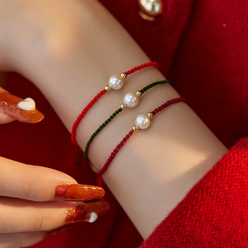 Adjustable Tennis Bracelet with Natural Pearl Beads