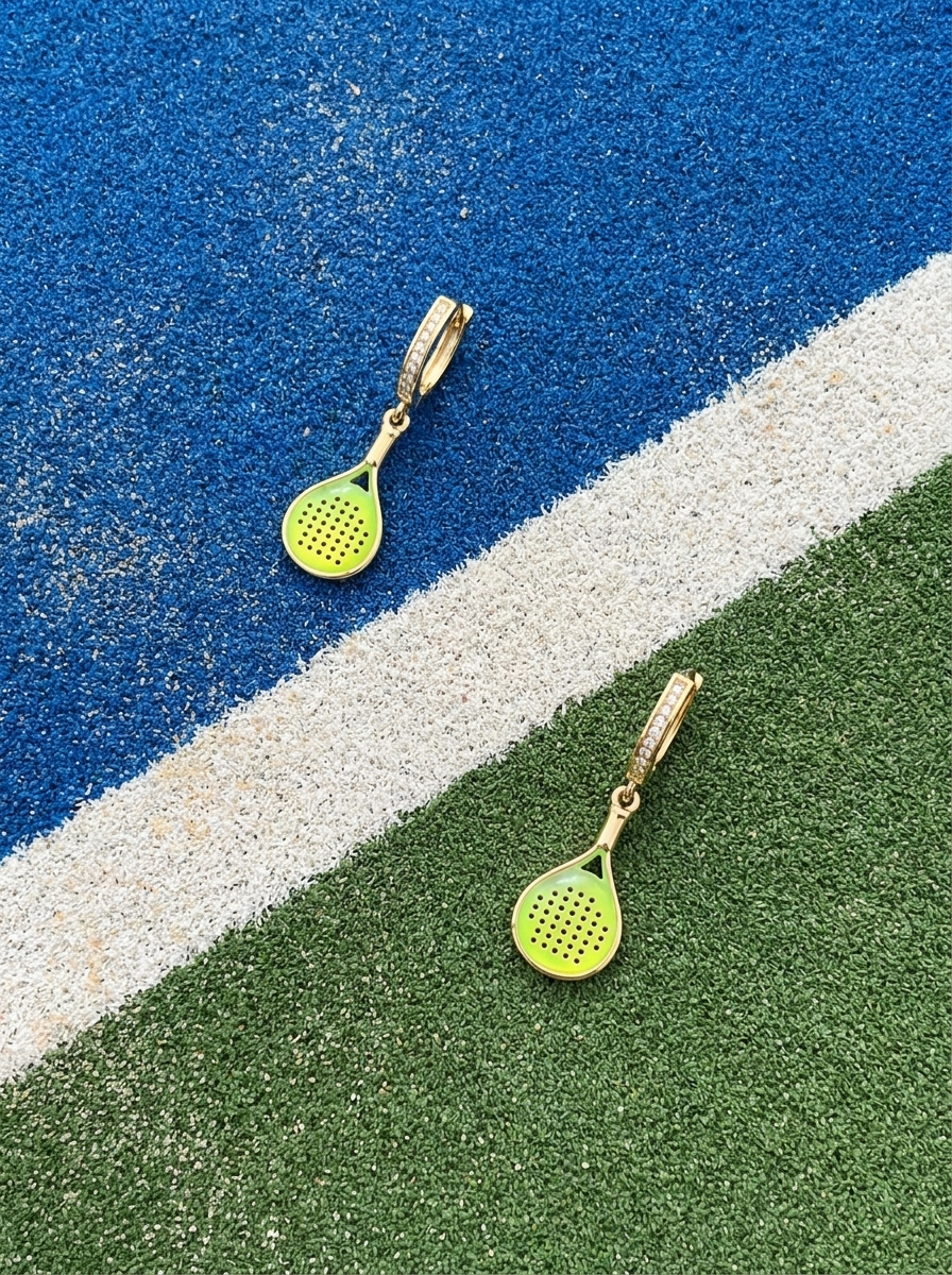 Padel Racket Huggie Hoop Earrings