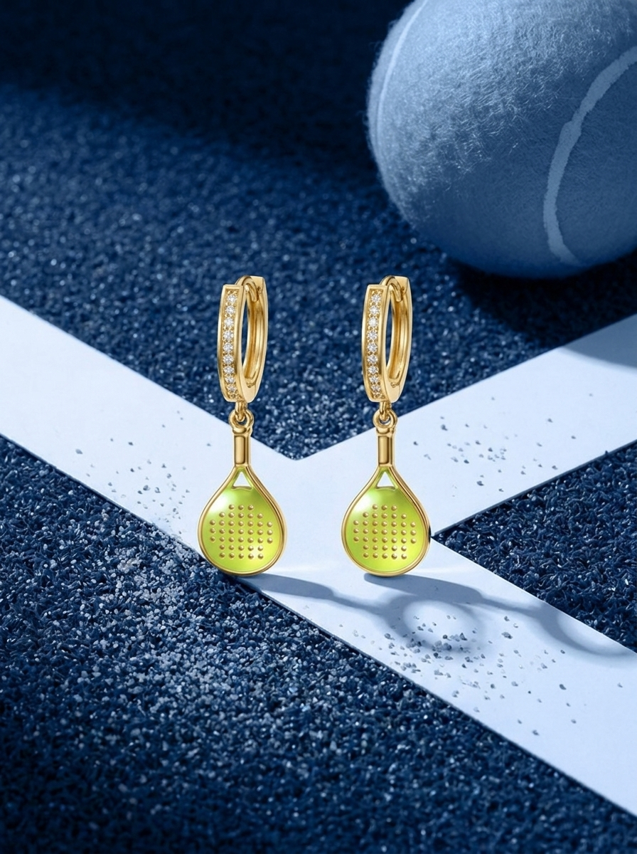 Padel Racket Huggie Hoop Earrings