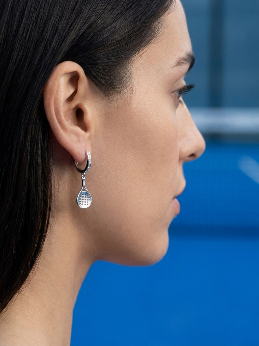 Padel Racket Huggie Hoop Earrings