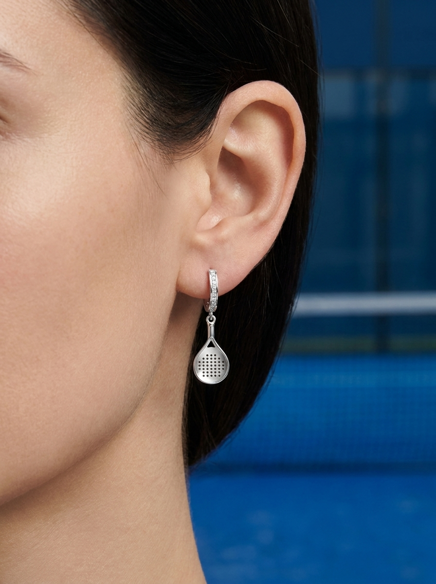 Padel Racket Huggie Hoop Earrings