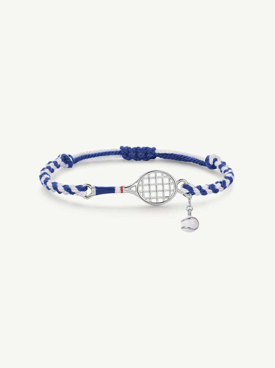 Tennis Racquet Cord Bracelet (Blue)